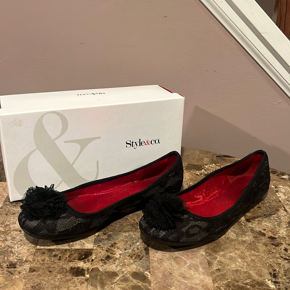 Style & Co. Women's Black Ballet Flats, 9.5